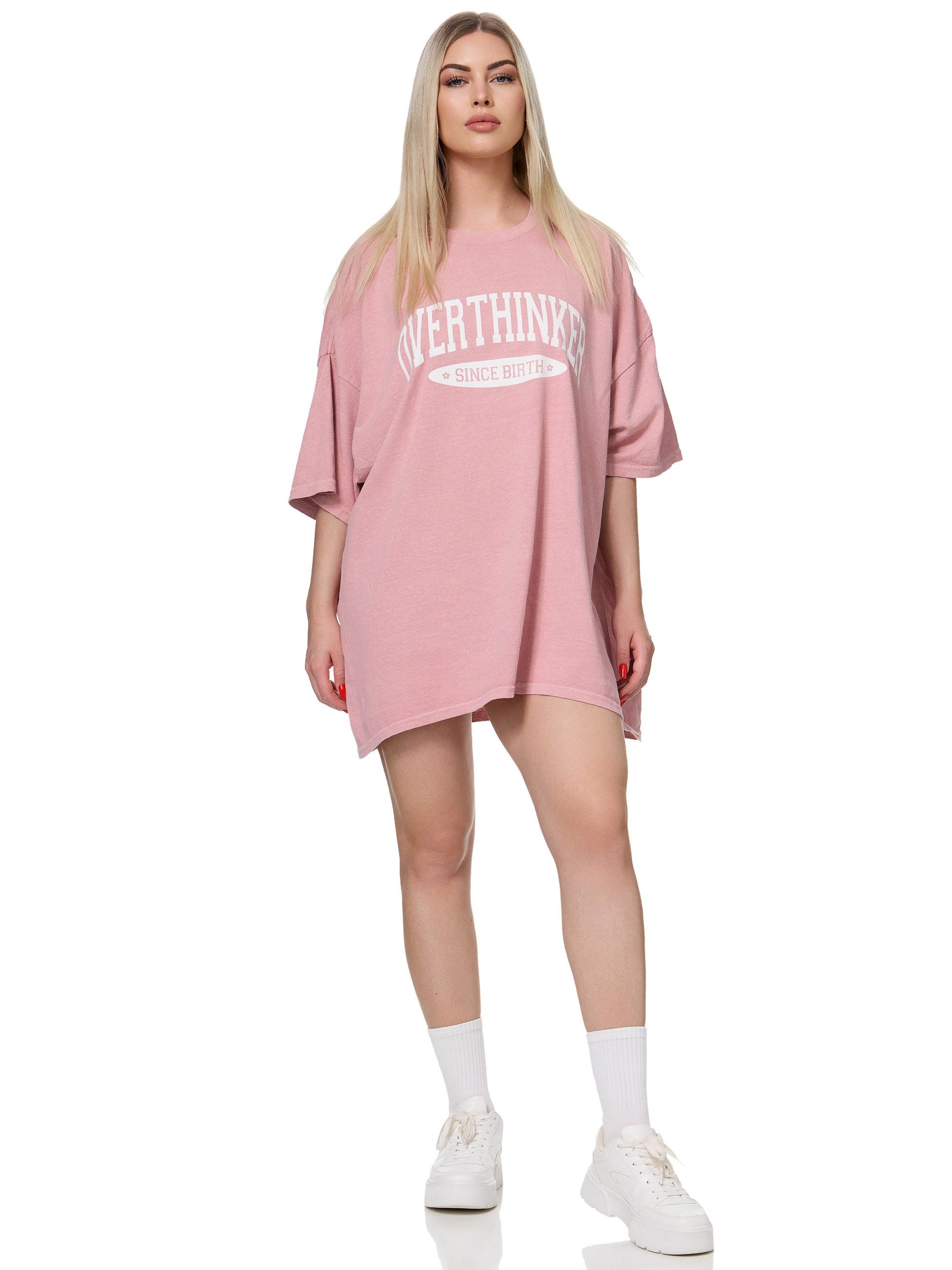 Worldclassca T-Shirt Worldclassca Oversized Print OVERTHINKER T-Shirt lang günstig online kaufen