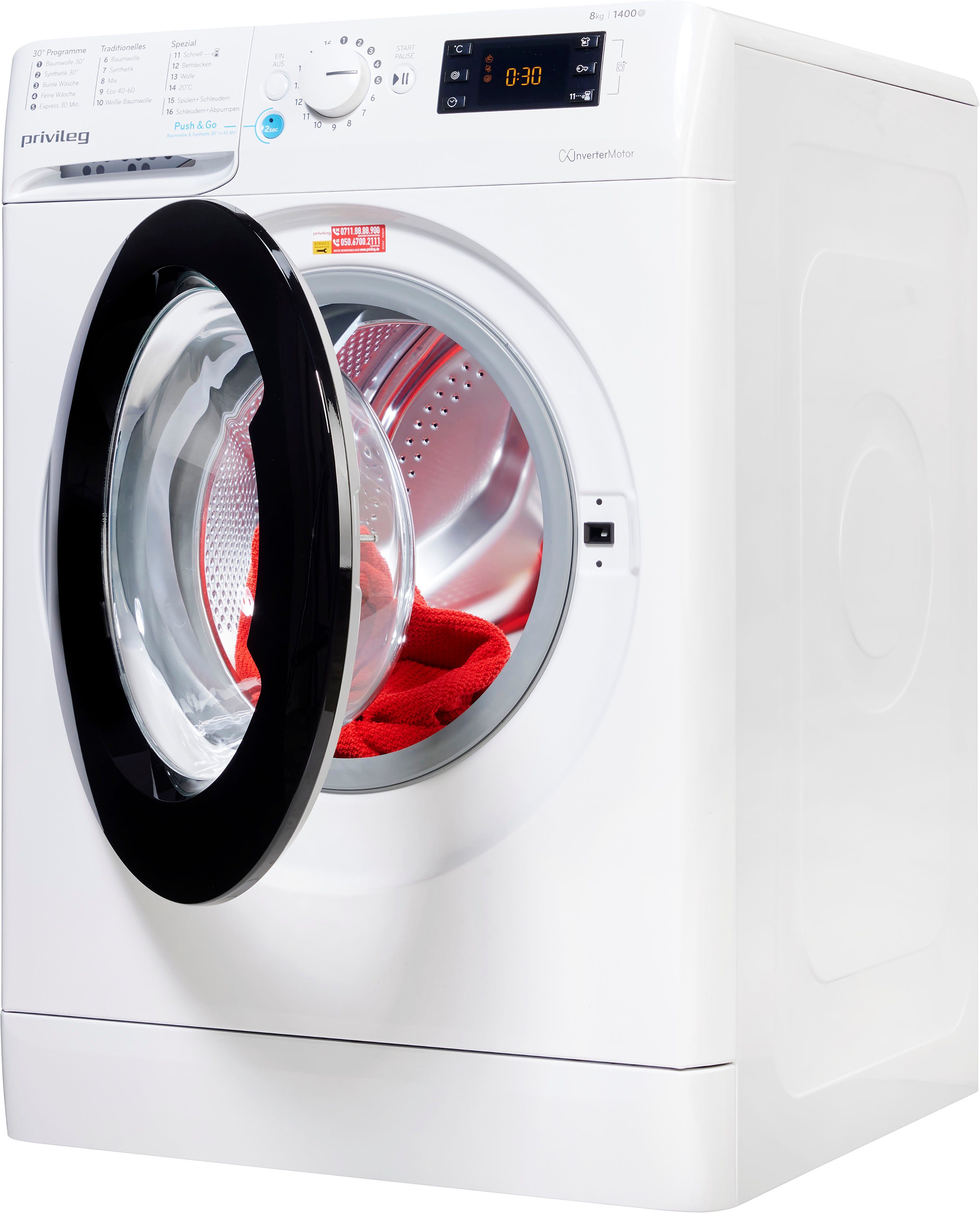 Waschmaschine Herstellergarantie kg, 8 PWF 1400 U/min, X Monate 873 A, Privileg 50