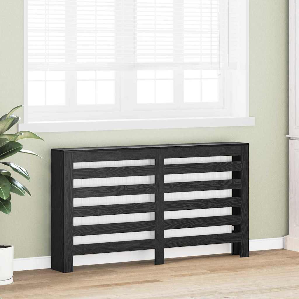 vidaXL Heizungsverkleidung, Heizkörperabdeckung Schwarz Eichen-Optik 149 x 20 x 82 cm