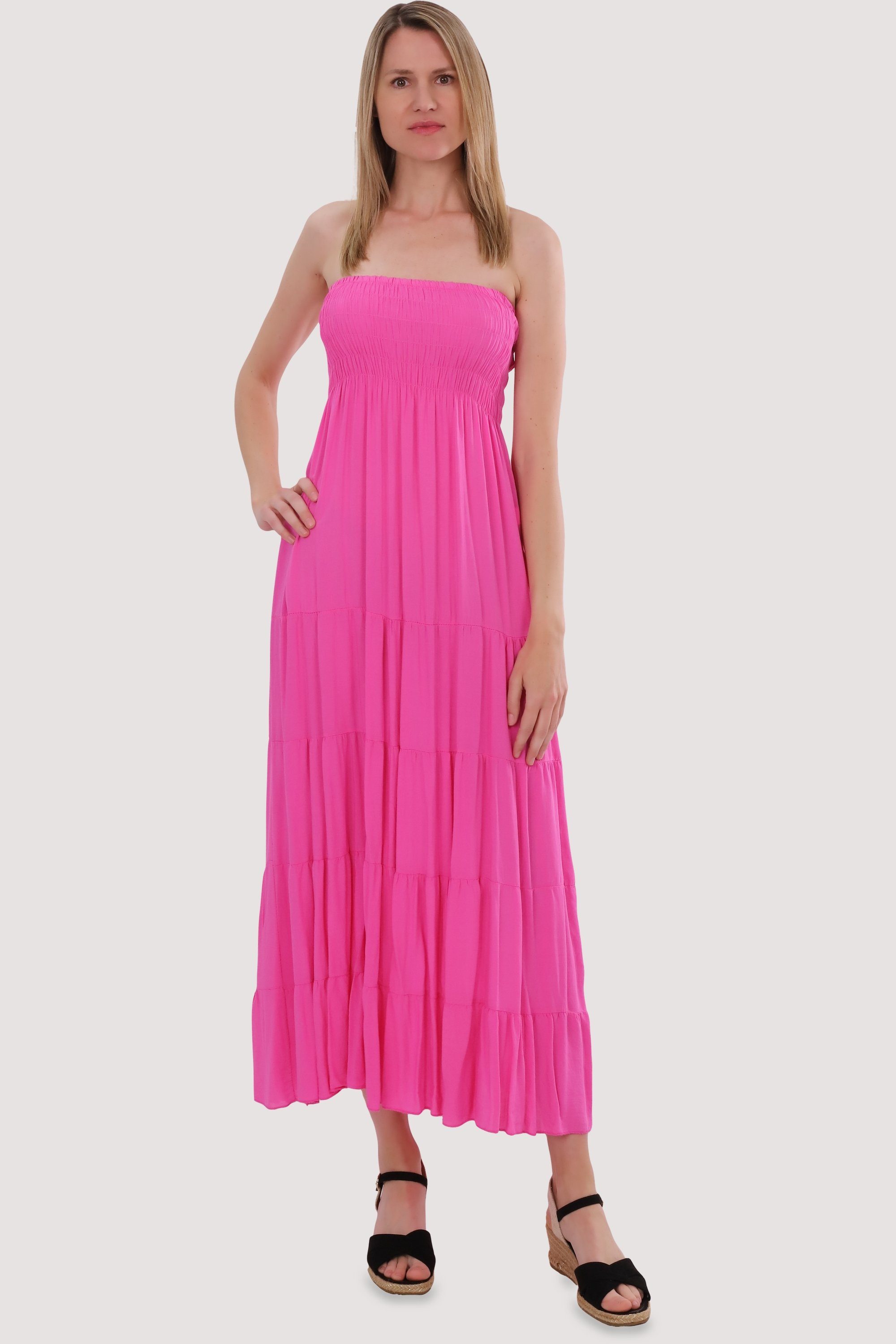 malito more than fashion Bandeaukleid 4635 Einheitsgröße figurumspielendes Sommerkleid rosa Strandkleid