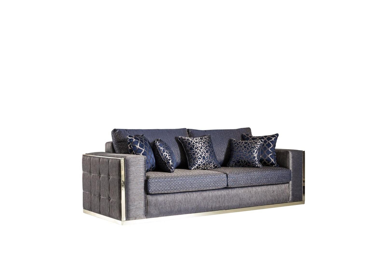 Moderne Europe Design Stil JVmoebel Sofas, Sofa Möbel in Sofa Wohnzimmer Sitzer Made 3 Blau