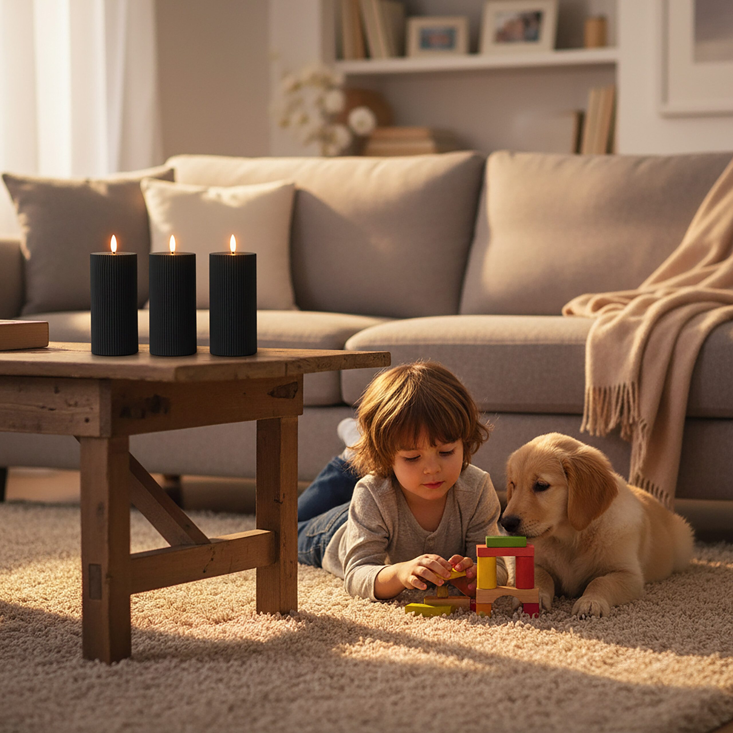 relaxdays LED-Kerze 4er Set 18 cm, weiß