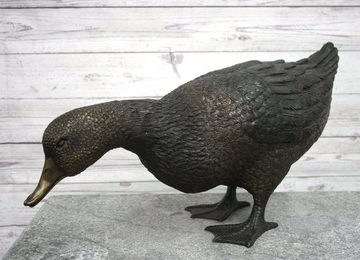 Bronzeskulpturen Skulptur Bronzefigur große stehende Ente