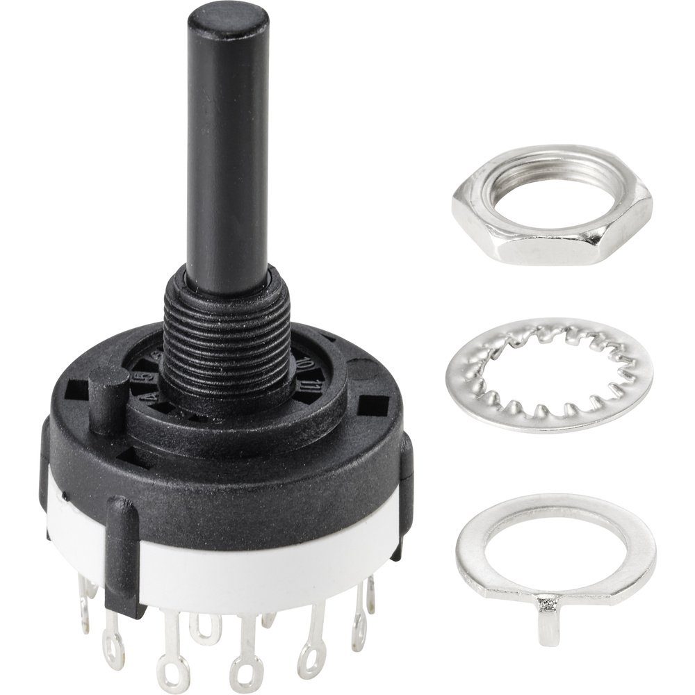 TRU COMPONENTS Schalter TRU COMPONENTS TC-9415604 SR26A4-4-3-R-29 Drehschalter 250 V 150 mA 1 (SR26A4-4-3-R-29)