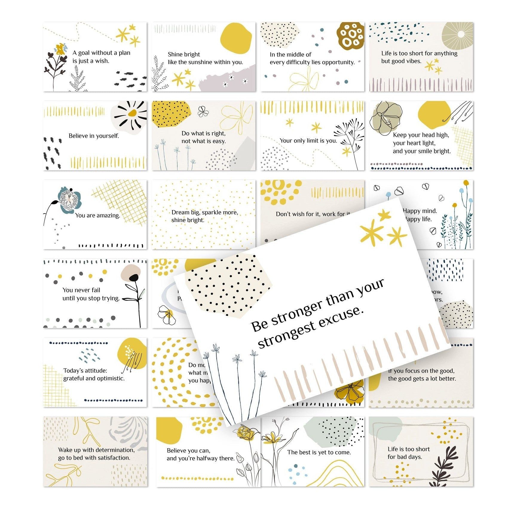 Logbuch-Verlag Klappkarte 38 Motivationskarten mit Sprüchen englisch 8,5 x 5,5 cm