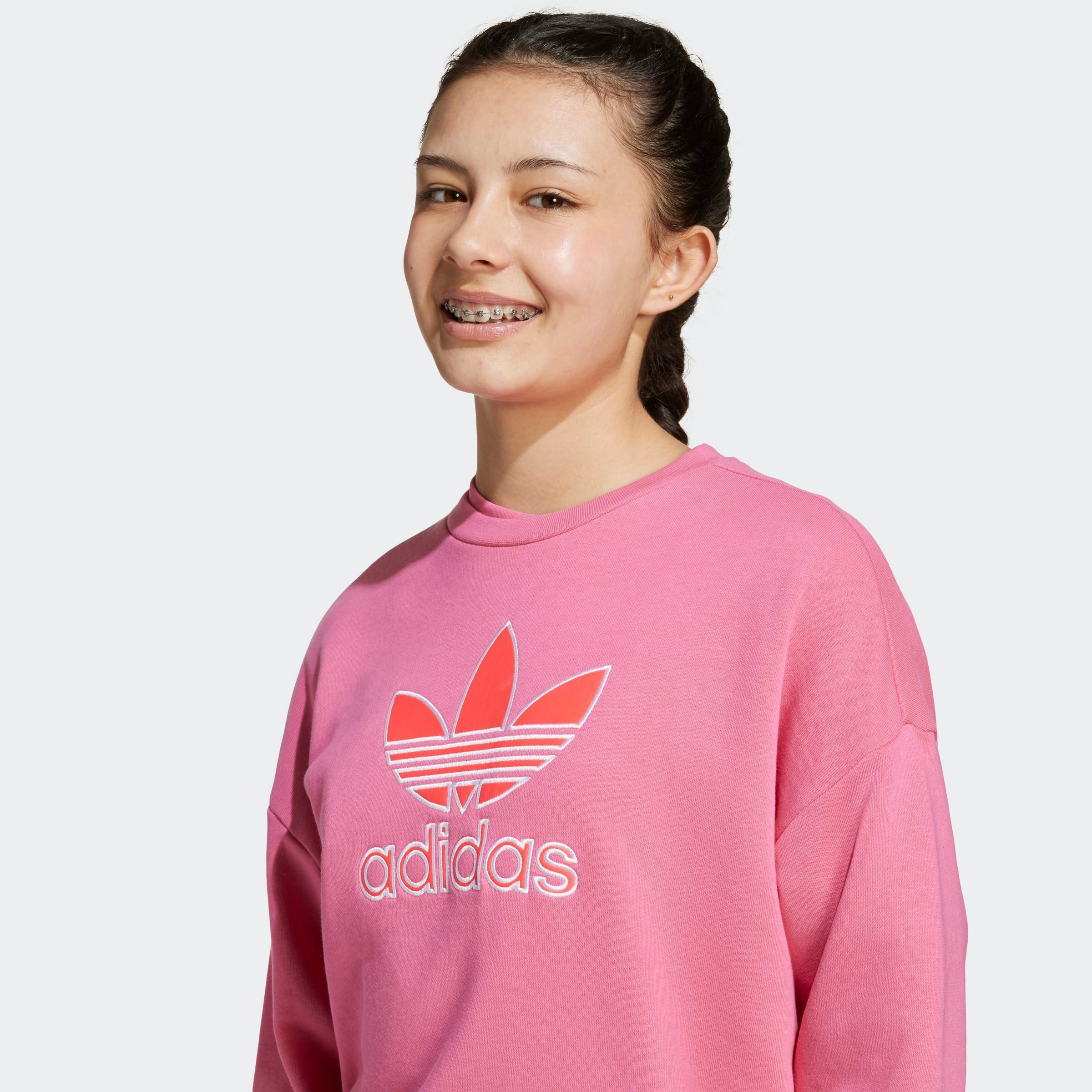 adidas Originals Sweatshirt TREFOIL KIDS sportlicher Stil, lockerer Schnitt, aus Baumwollmischung