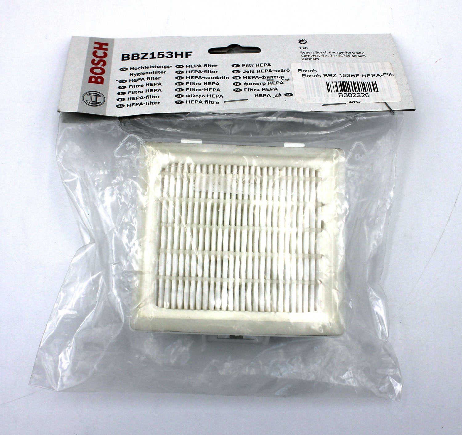 BOSCH Akku-Handstaubsauger 3 Stück Bosch BBZ153HF HEPA-Filter für Bodenstaubsauger BSG6