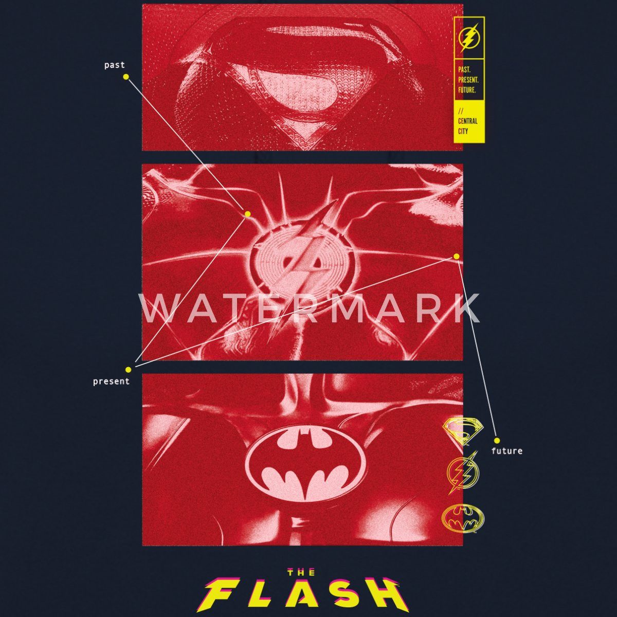 Spreadshirt Hoodie The Flash Anzüge Supergirl Flash Batman Mit Logos Unisex Hoodie (1-tlg)
