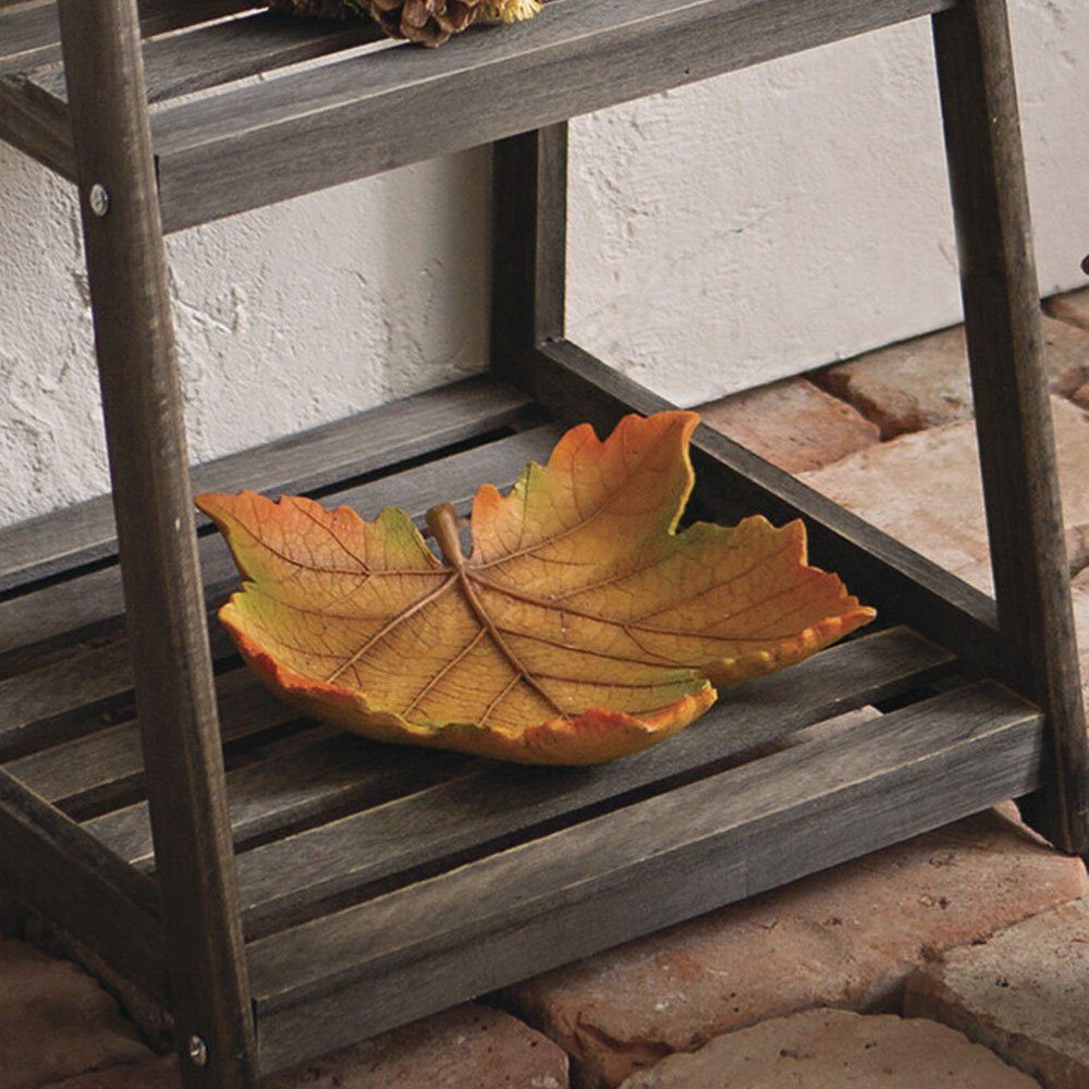 Home-trends24.de Dekofigur Blatt Deko Figur Ahorn Dekoblatt Tischdeko Herbst Polyresin