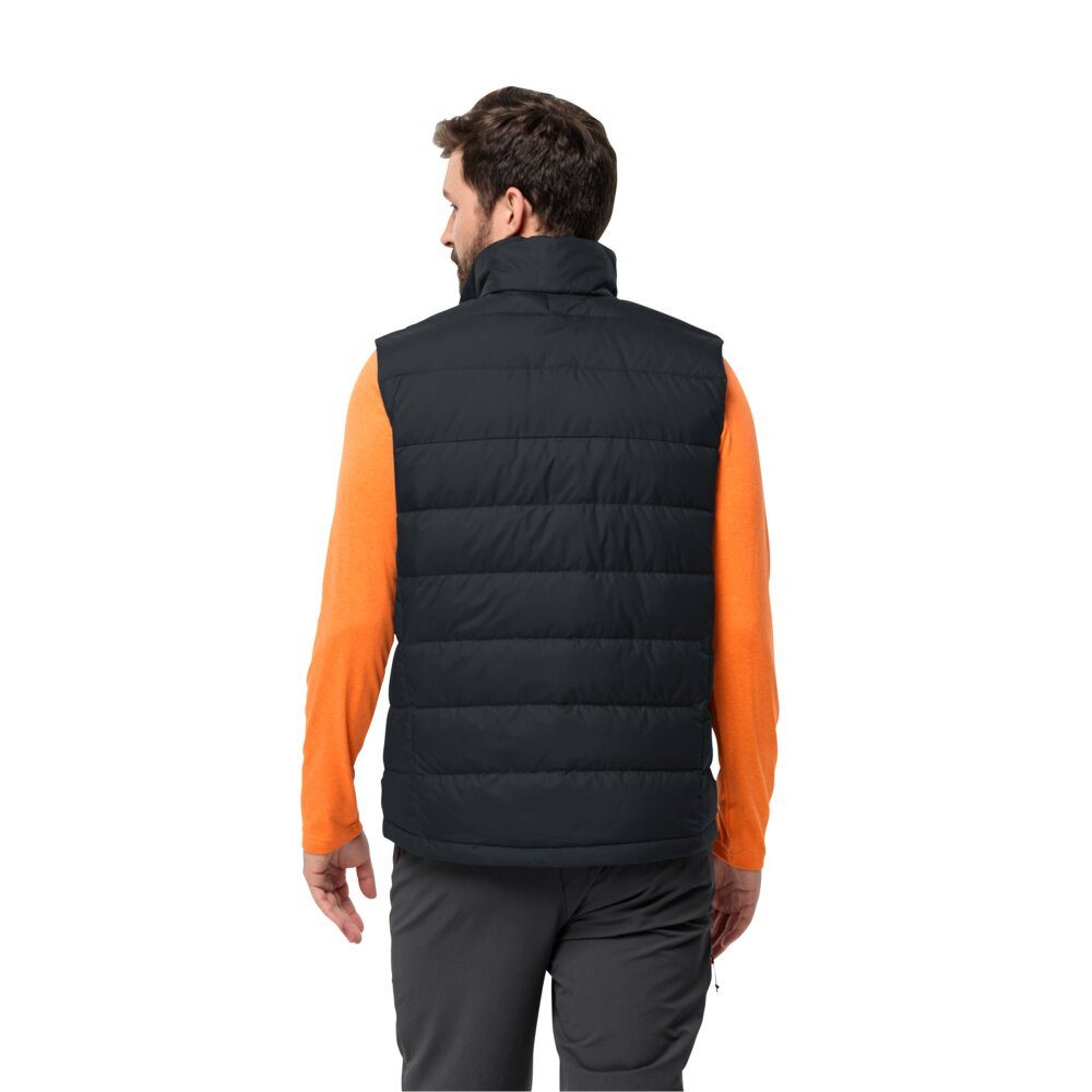 Jack Wolfskin Daunenweste Ather Down Vest (winddicht, wasserabweisend) phantomgrau Herren