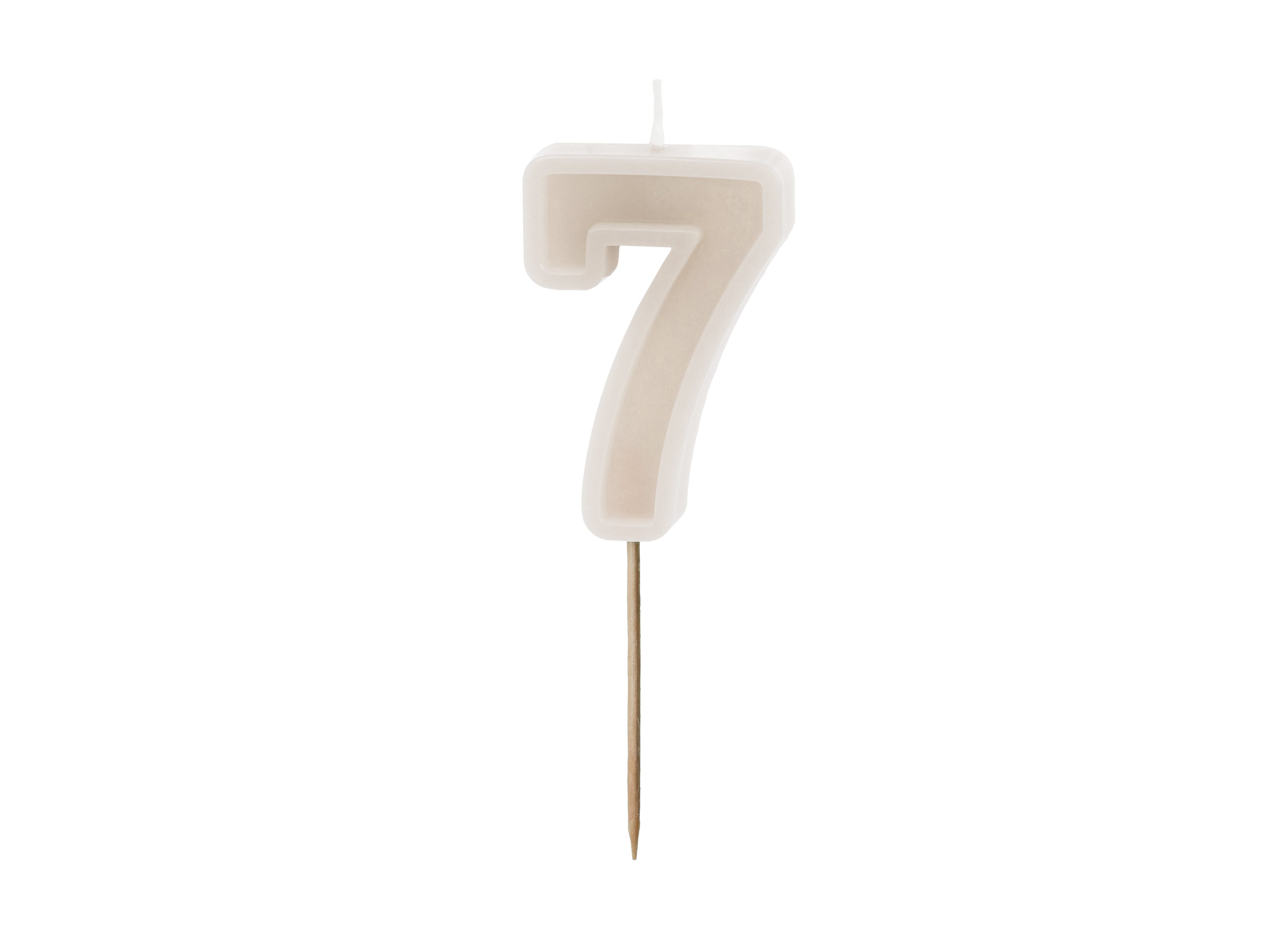 partydeco Geburtstagskerze Свечиzahl #7, 6 cm Grau