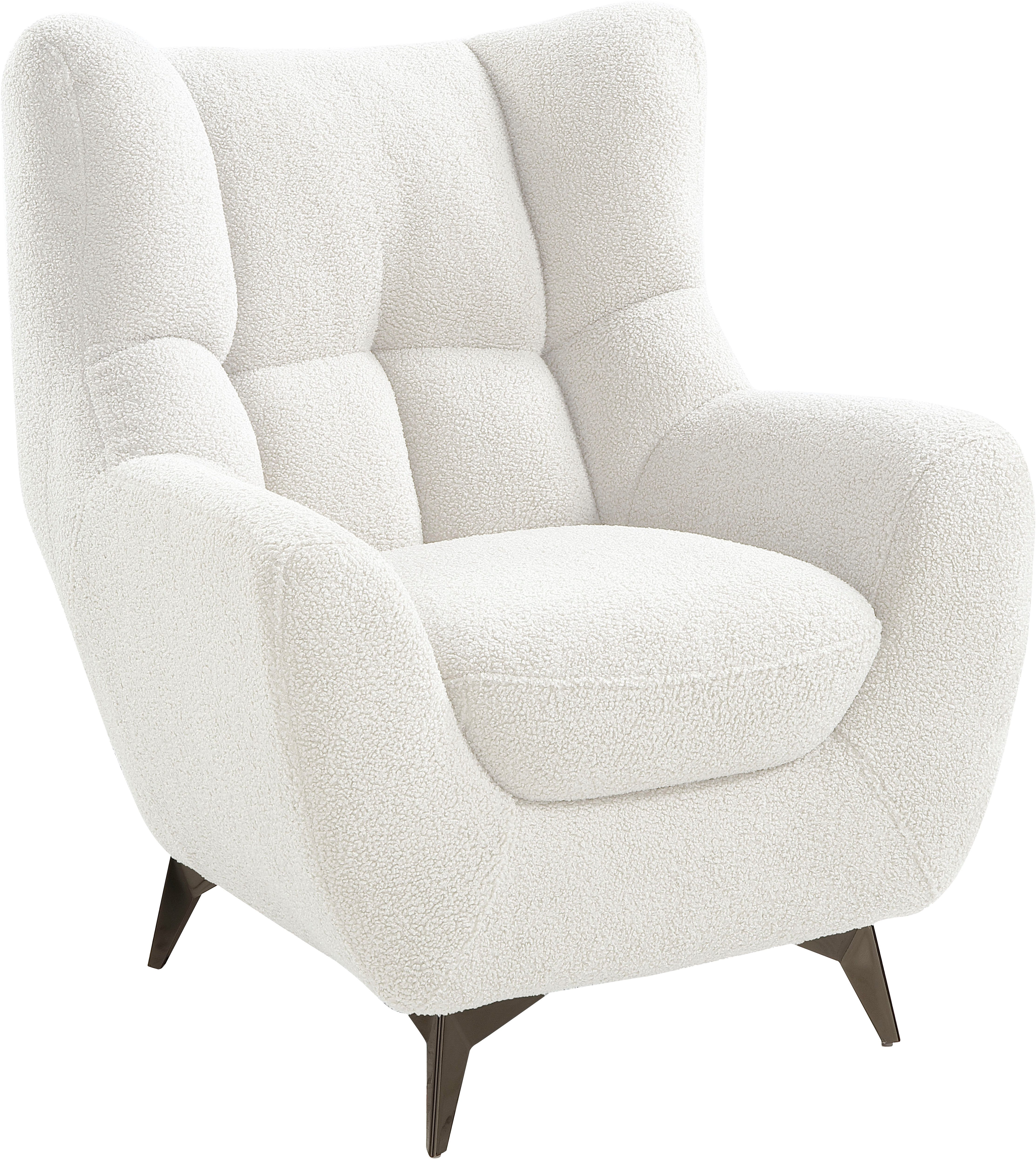 ATLANTIC home collection Sessel Shawn, mit Federkern, trendy Bezug mit Teddyoptik