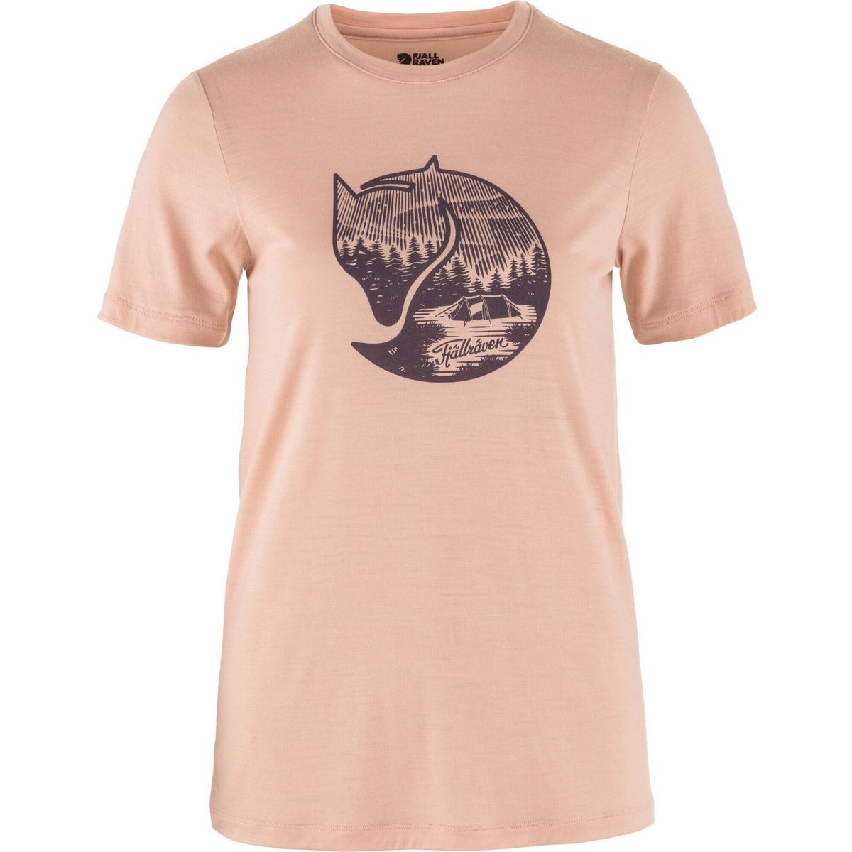 Fjällräven Kurzarmshirt Abisko Wool Fox SS W Perfektes Trekking-Shirt aus Merinowoll-Polyester-Mix