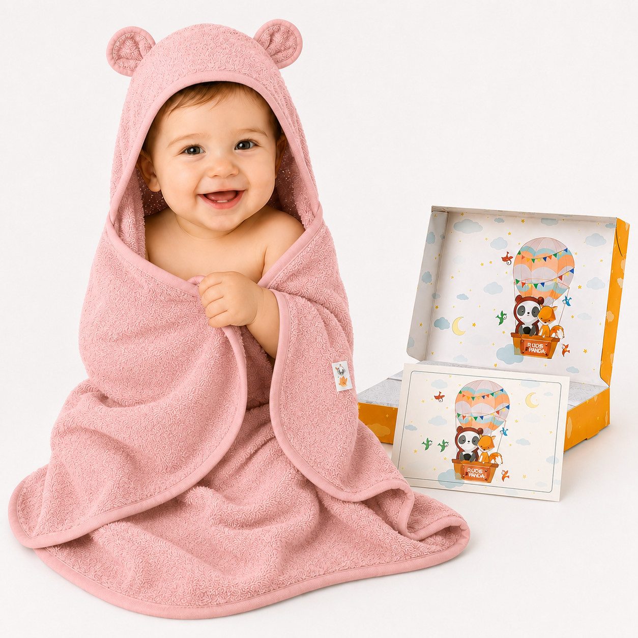 Fuchs & Panda Kapuzenhandtuch Kapuzenhandtuch Baby EXTRA dick, warm & weich aus 100% Bambus, 100% Bambus: Antimikrobiell, Atmungsaktiv, Hypoallergen, Superweich