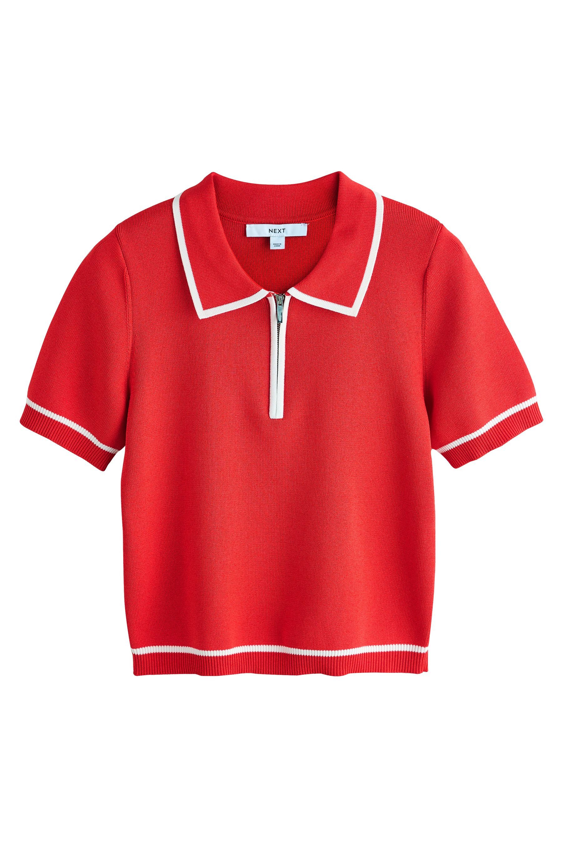 Next Troyer Strick-Poloshirt mit RV-Kragen (1-tlg)