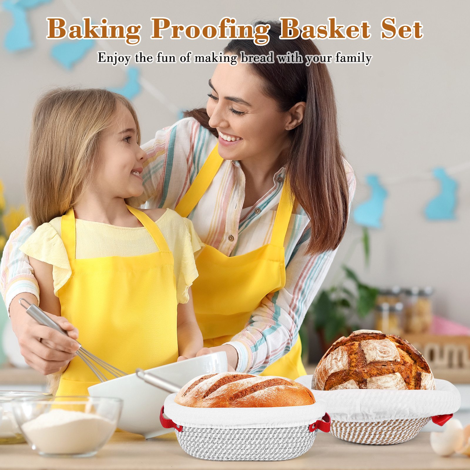 BlingBin Gärkorb 10-teiliges Gärkörbchen für Brotteig, Sauerteig-Starter-Set mit Liner, (17er Set 17-tlg), Brot Backen Werkzeuge, Sauerteig Brot Backen Zubehör  – Bild 5 von 5