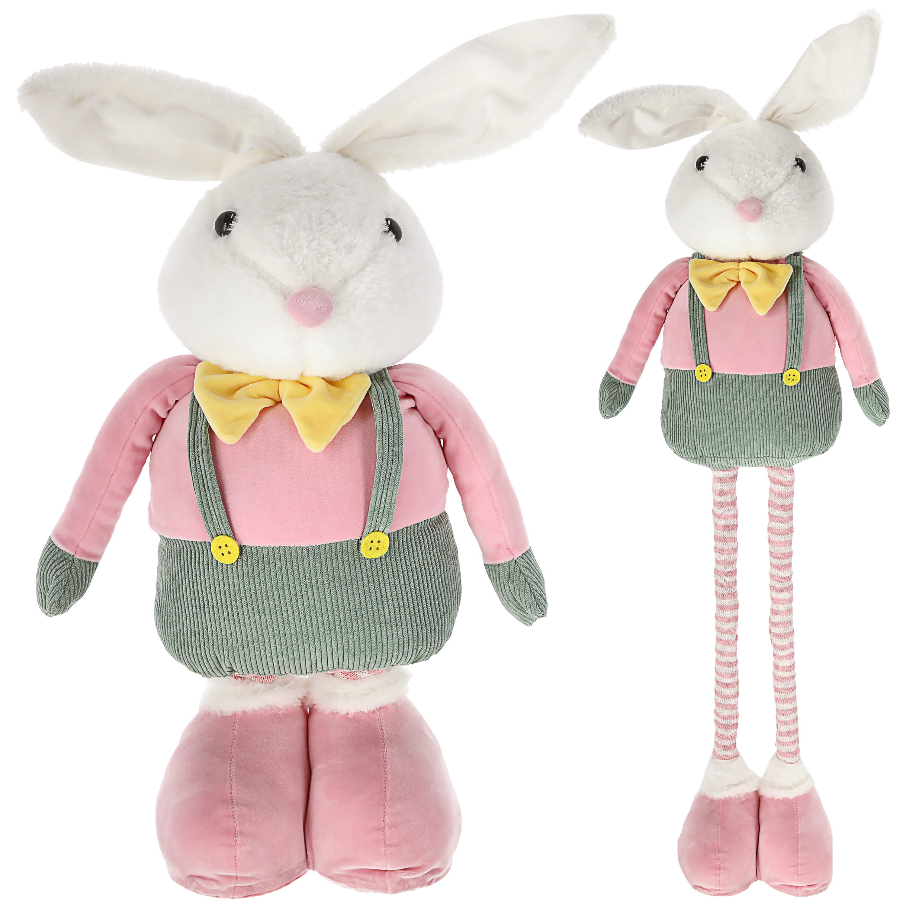 CEPEWA Dekofigur Osterhase Peter Teleskopbeine max. H115cm Polyester Metall Osterdeko