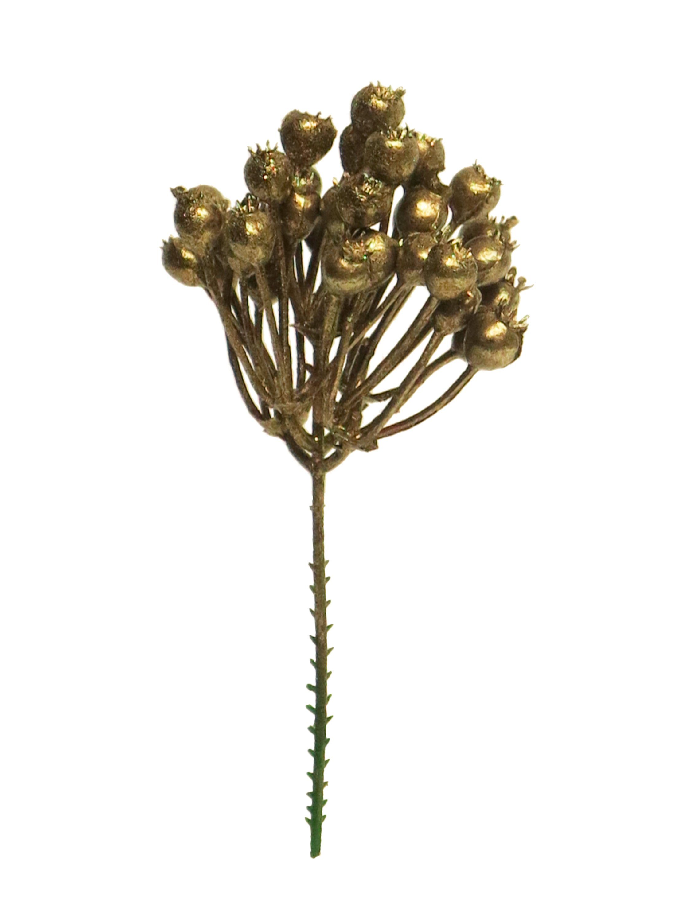 Dekoobjekt Beeren Pick Metallic, 20 cm lang Gold