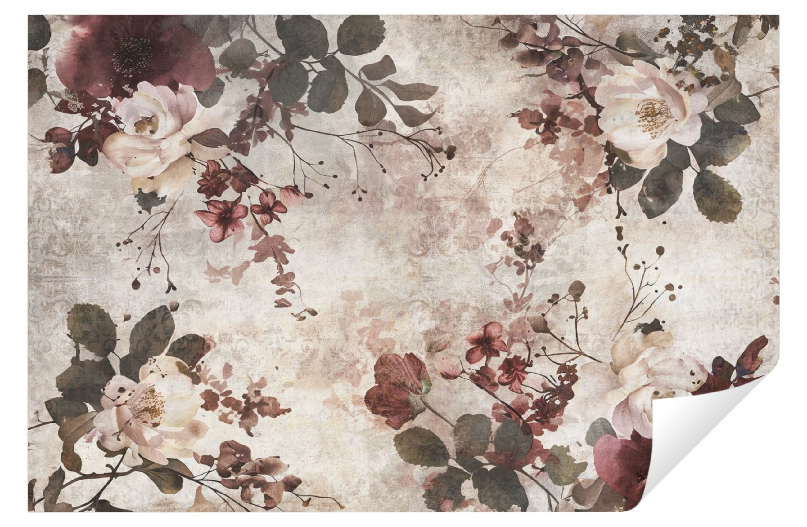 Wallarena Fototapete Blumen Kirschblüte Vlies Tapete Wohnzimmer Schlafzimmer Wandtapete, Glatt Vlies Washable, Vintage, Tapete inklusive Kleister Vliestapete Motivtapete