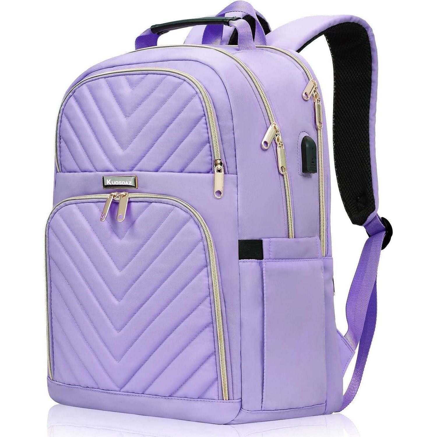 LuxusKollektion Laptoprucksack Rucksack Damen 15.6 Zoll USB Ladeanschluss Laptop Daypack Wasserdicht