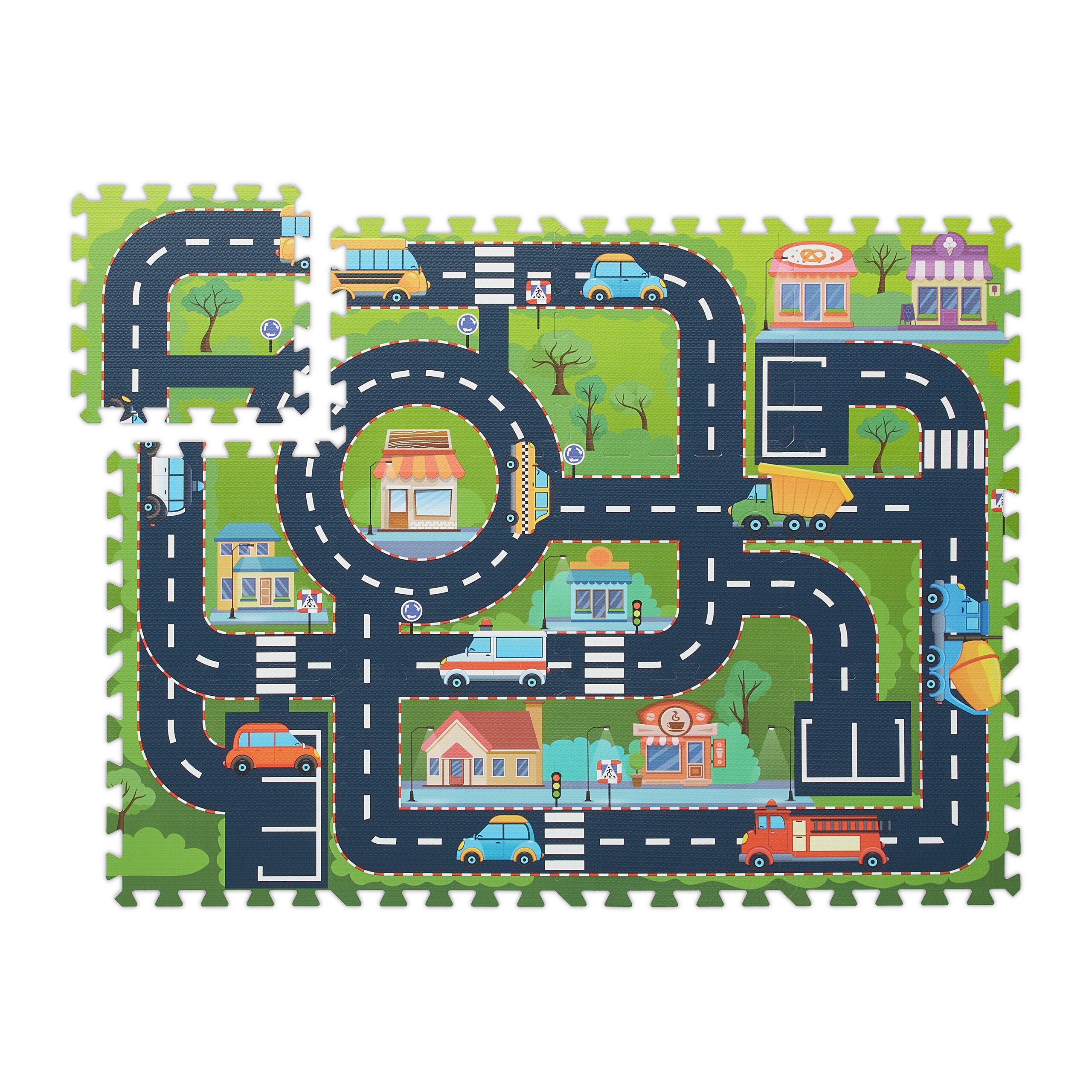 relaxdays Spielmatte Puzzlematte Straße günstig online kaufen