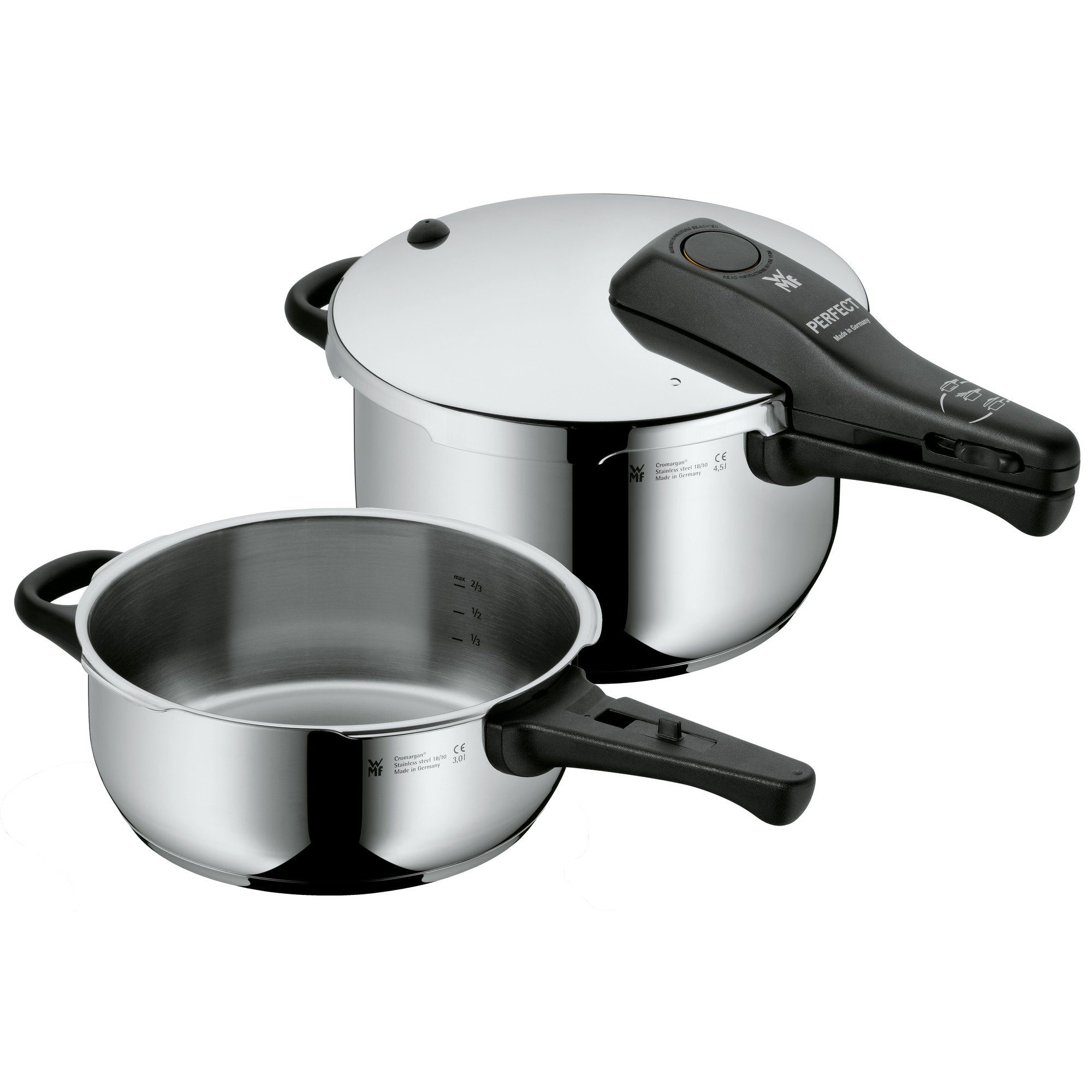 WMF Schnellkochtopf Schnelltopf Perfect 4,5 l + 3,0 l