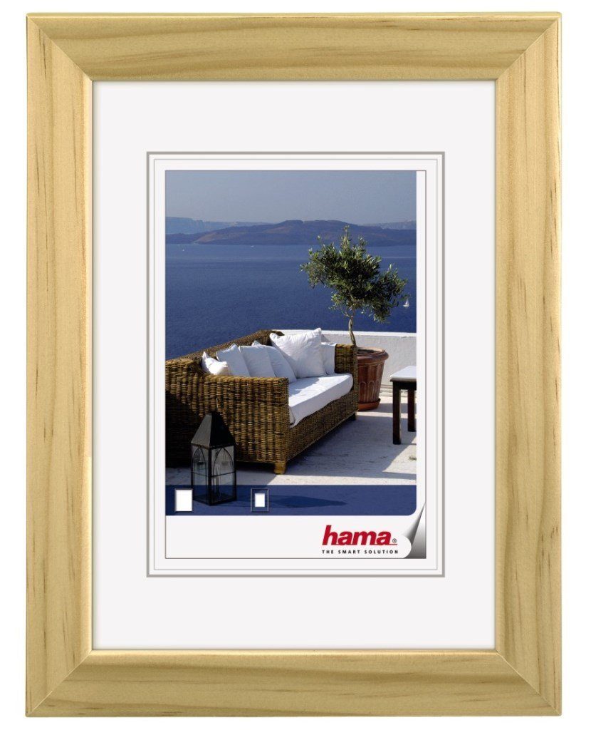 Hama Рамки Hama Holz-Rahmen Cornwall Bilder-Rahmen Poster Fotos Portrait Wand Galerie Glas, für 1 Bilder, mit Aufhängevorrichtung