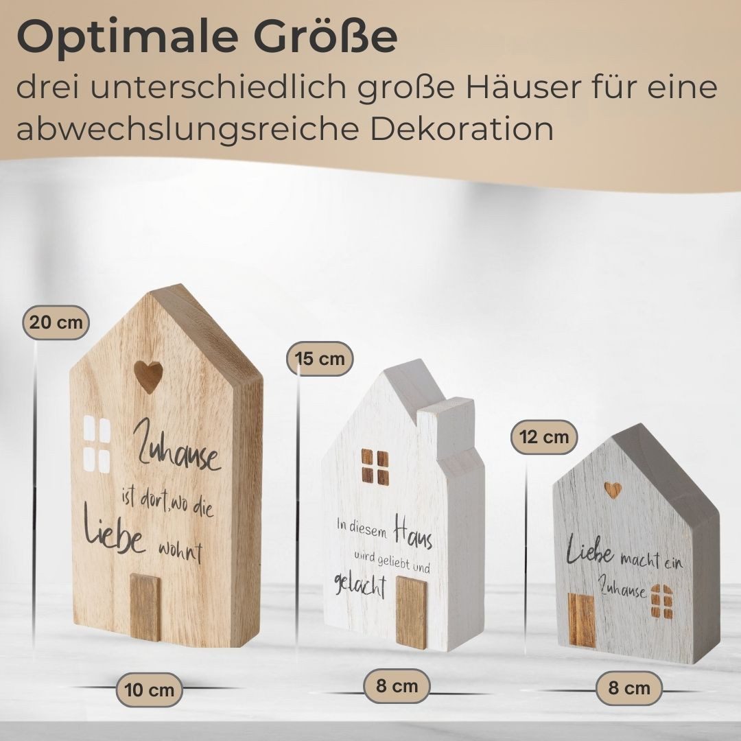Topanbieter999 Dekoobjekt Holz Deko Häuser mit Sprüchen Set (3 St., 3er Set) – Bild 2 von 5