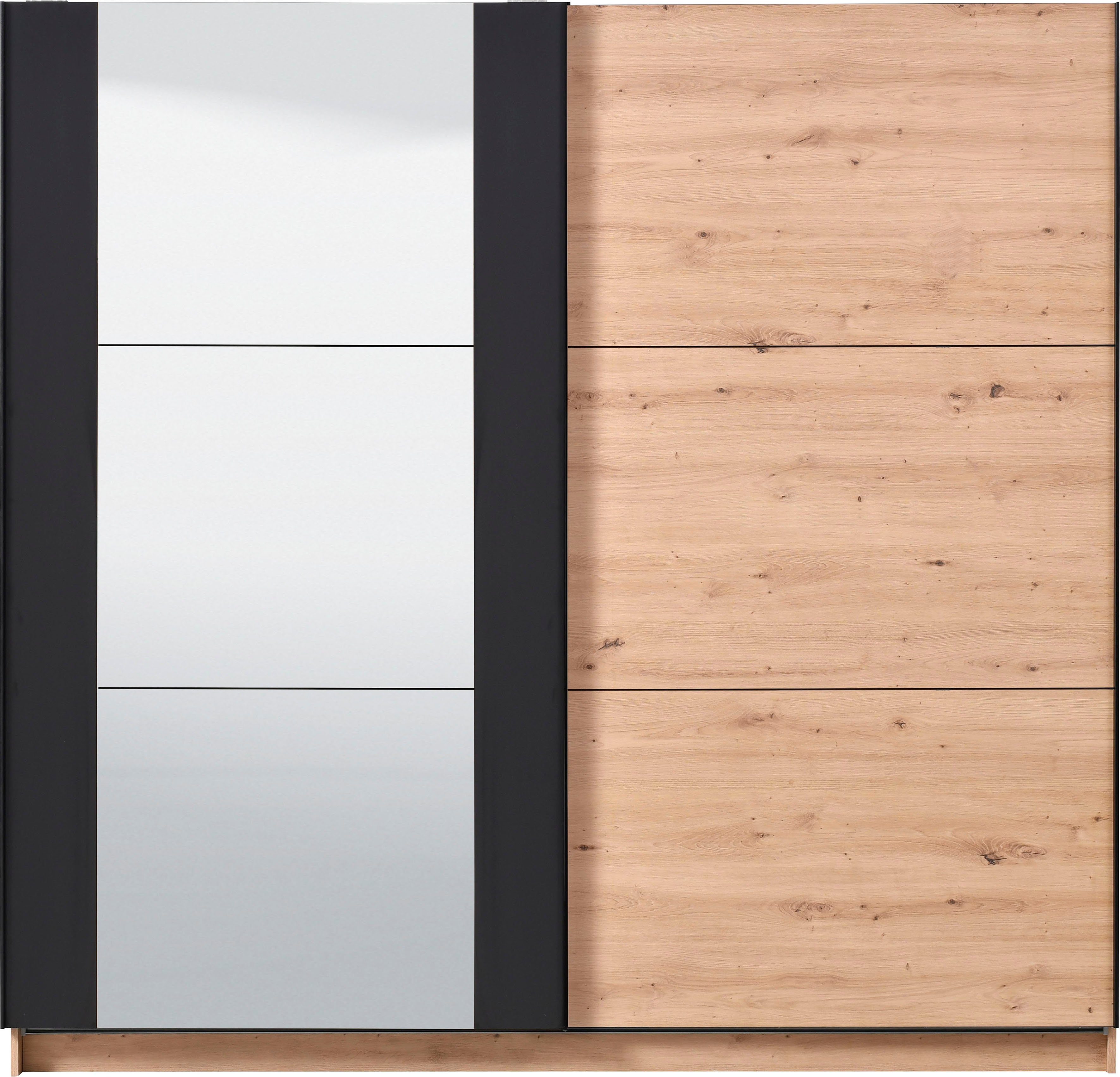 Home affaire Schwebetürenschrank Sardinia, Kleiderschrank mit Spiegel, FSC®-zertifiziert inklusive Inneneinteilung, 217x210x62,5cm, ABS Schutzkanten – Bild 3 von 5