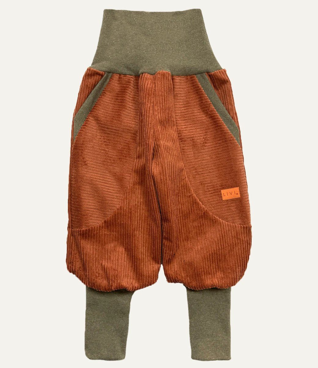 LiVi BERLIN Leinenhose BREITCORD ROST KHAKI