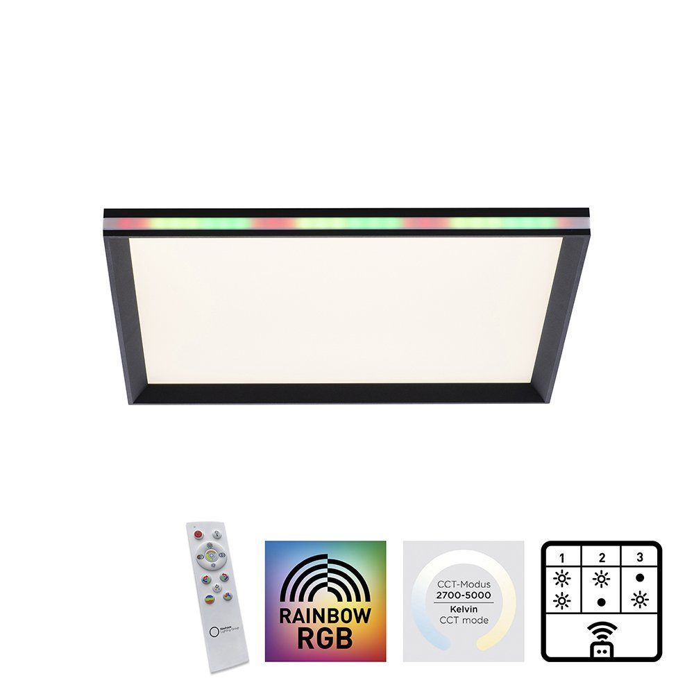 Rainbow, LED RGB Kaltweiß, Warmweiß Rainbow Digital, Farbwechsel RGB schwarz 1x CCT RGB Panel SellTec LED LED-Board/21,50 CCT-Farbtemperaturregelung, Dimmfunktion, bis dimmbar Lichteffekt, Fernbedienung Deckenleuchte Watt, Deckenlampe
