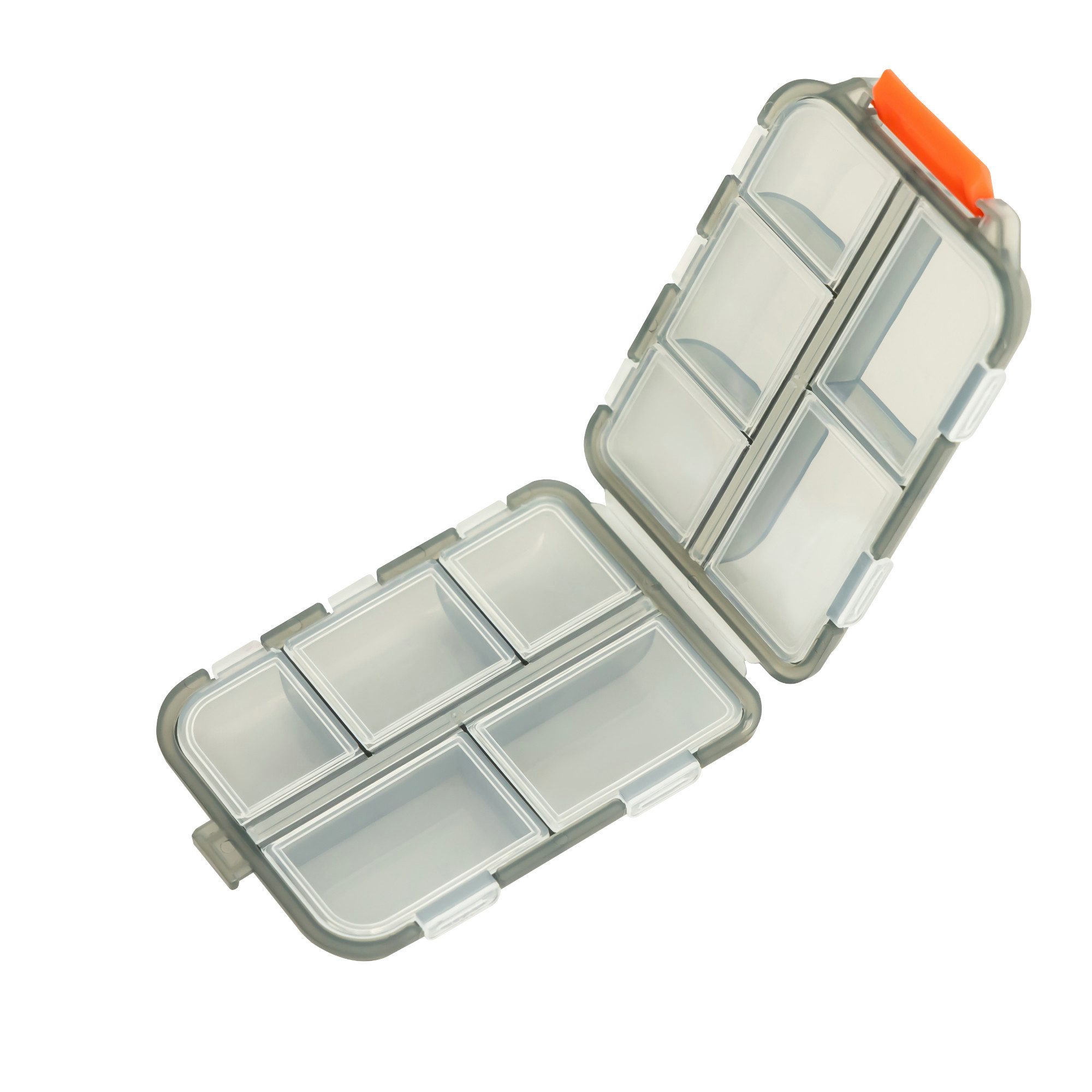 Smart-Planet Pillendose Pillendose klein für unterwegs - Tablettenbox 10 Fächer ToGo (1 St), seniorenfreundliche Medikamentenbox - Organizer für Supplements