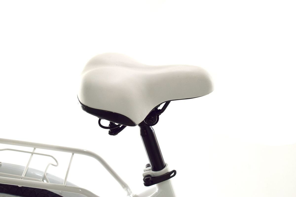 T&Y Trade City Bike 28 inch Children's Girls' City Bicycle Bike Road Traffic Regulations Reflective White 1 Speed, 1 Gear, Coaster Brake, Luggage Rack, Lights, Kickstand, Basket