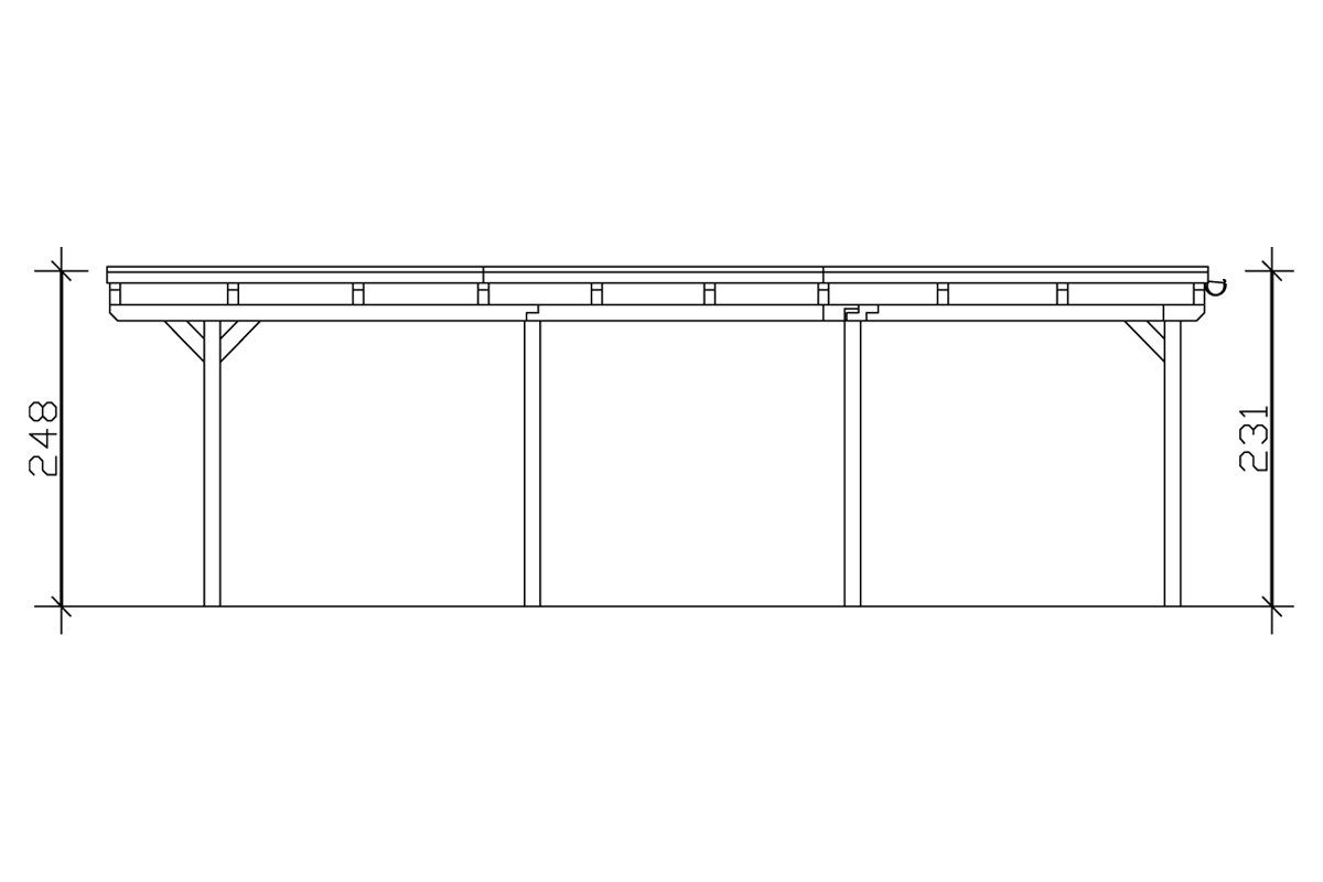 Skanholz Doppelcarport Emsland, BxT: 613x846 cm, 223 Einfahrtshöhe cm