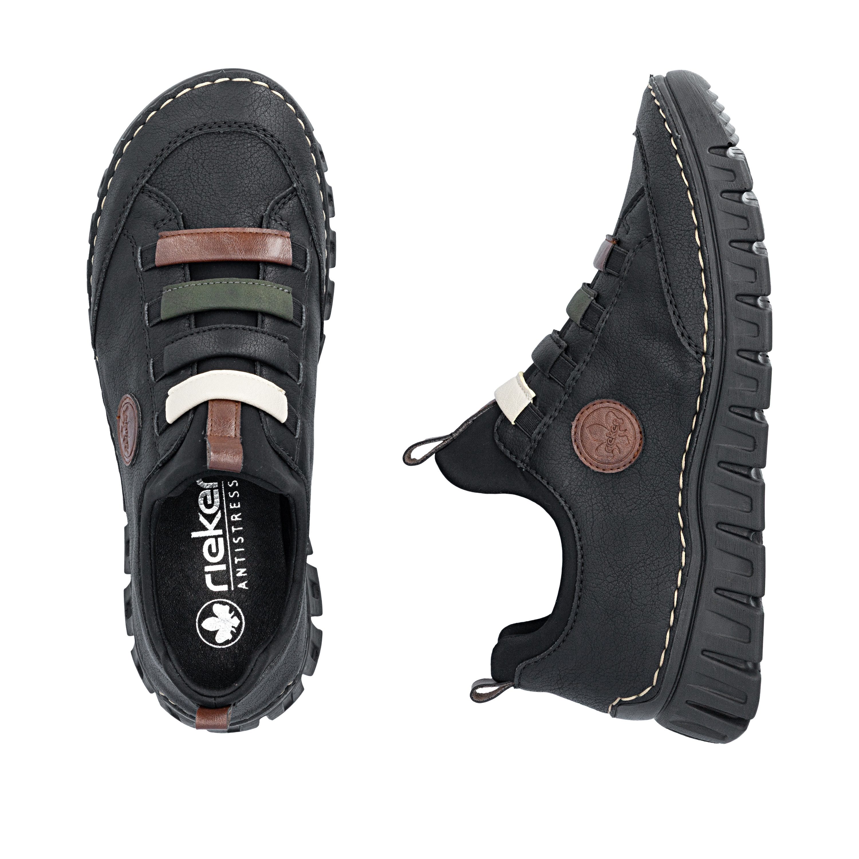 Rieker Slip-On Sneaker Slipper, Schlupfschuh, Halbschuh mit elastischem Einstieg