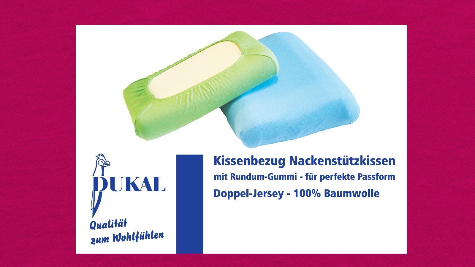 DUKAL Kissenbezüge Nackenstützkissen, aus hochwertigem DOPPEL-Jersey, (1 Stück), 35x60 - 40x60 cm, 100% Baumwolle, mit Spannumrandung, Made in Germany