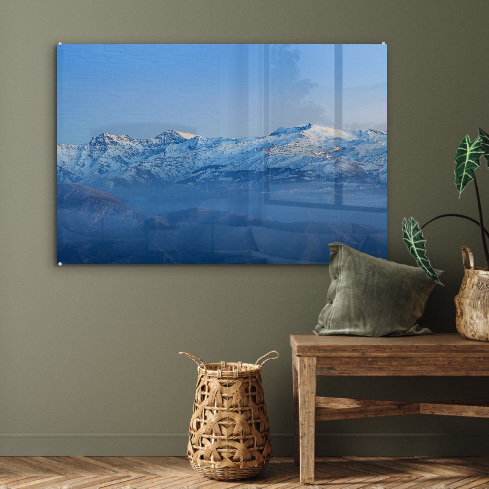 Sierra St), Nevada Panorama schneebedeckten im National Park, Acrylglasbilder & der Schlafzimmer Berggipfel (1 Wohnzimmer MuchoWow Acrylglasbild