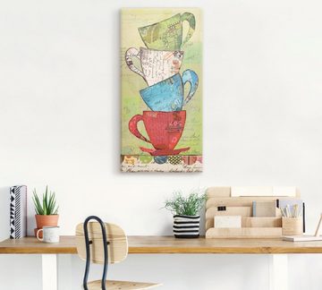 Artland Leinwandbild Komm zum Tee, Geschirr & Besteck (1 St), auf Keilrahmen gespannt