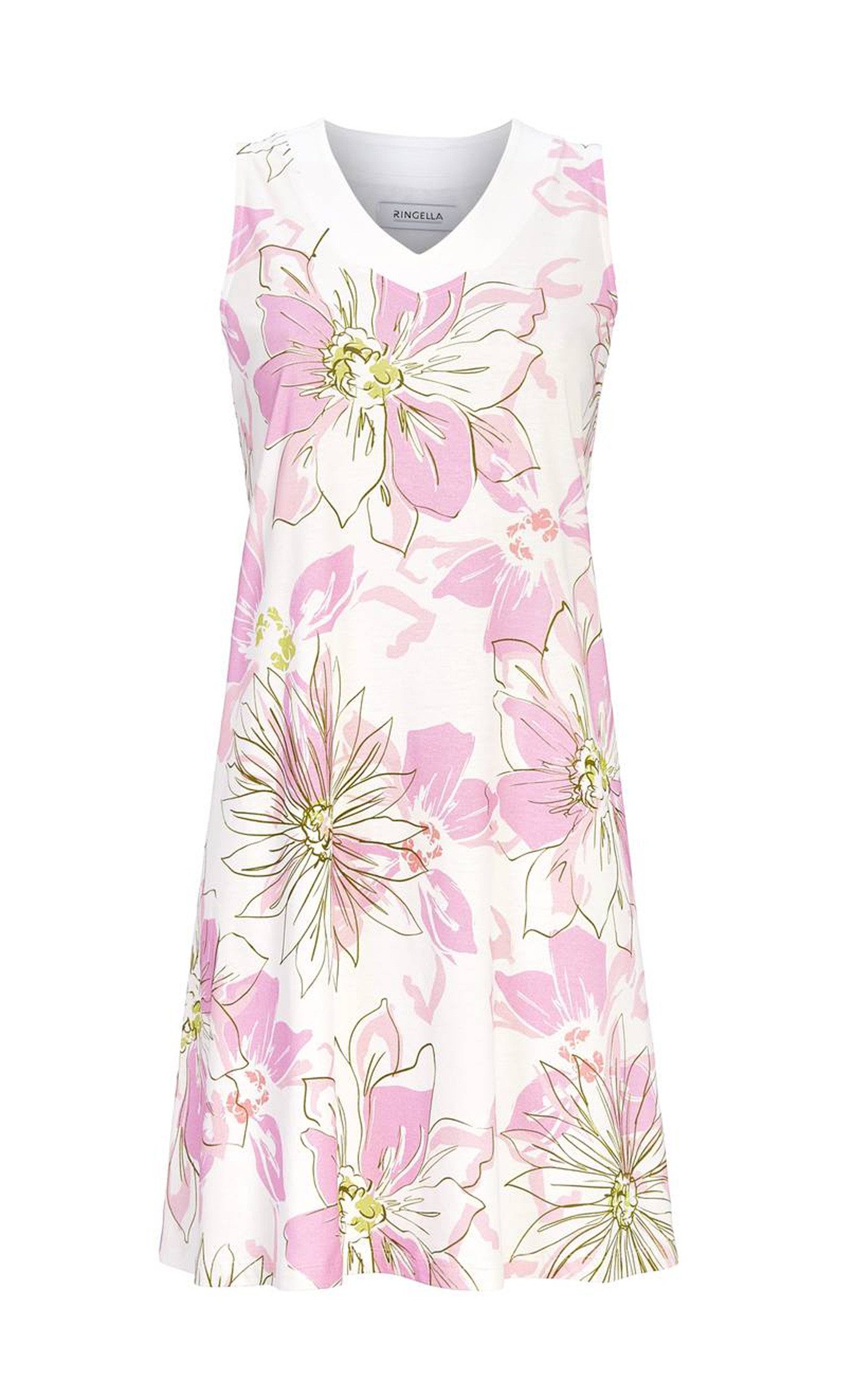 Ringella Nachthemd Ringella Damen Nachthemd ohne Arm pink V-Ausschnitt (1-tlg) Sommer Nachthemd