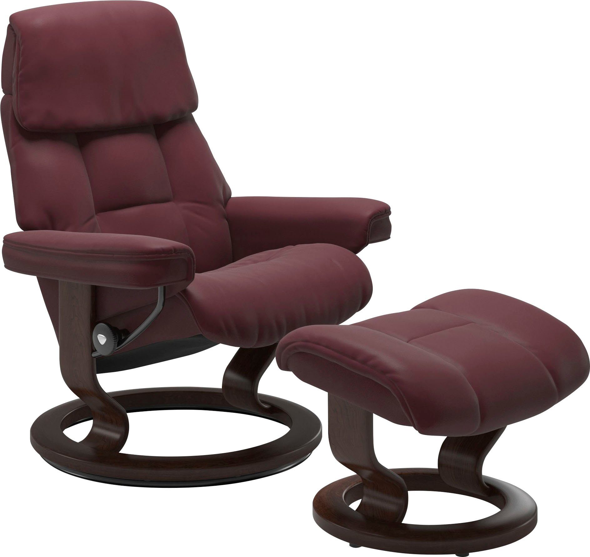 Stressless® Relaxsessel Ruby (Set, Relaxsessel mit Hocker), mit Classic Base, Größe L, Gestell Eiche, Wenge, Braun & Schwarz