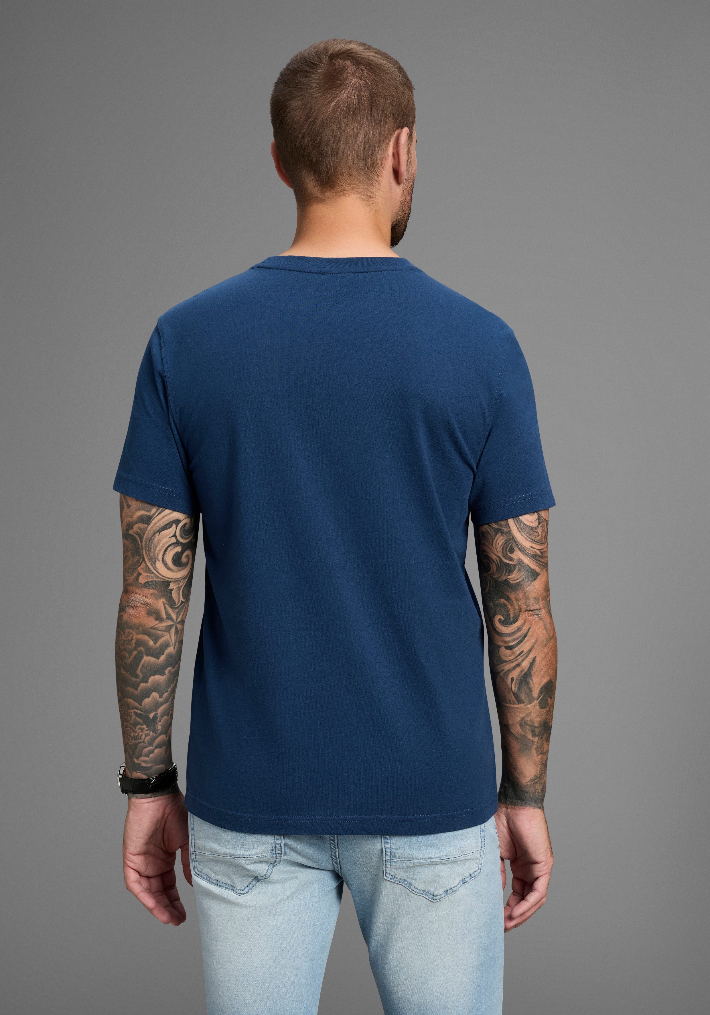 Bruno Banani T-Shirt Gewaschene Optik mit Brusttasche günstig online kaufen