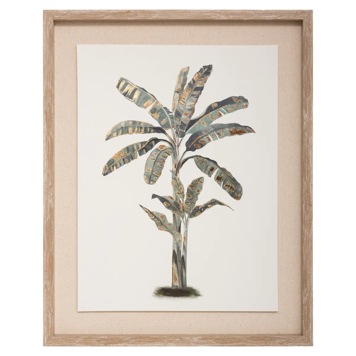 Home-trends24.de Wandbild Leinwand Palme Bild Wand Deko Holz Rahmen Beige Braun 40 x 50, Palme