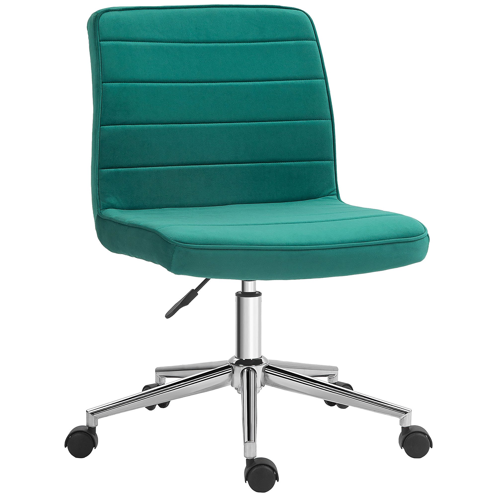 HOMCOM Bürostuhl Schreibtischstuhl ohne Armlehne, Höhenverstellbar Drehstuhl (PC Stuhl, 1 St), für Home Office und Büro, Grün