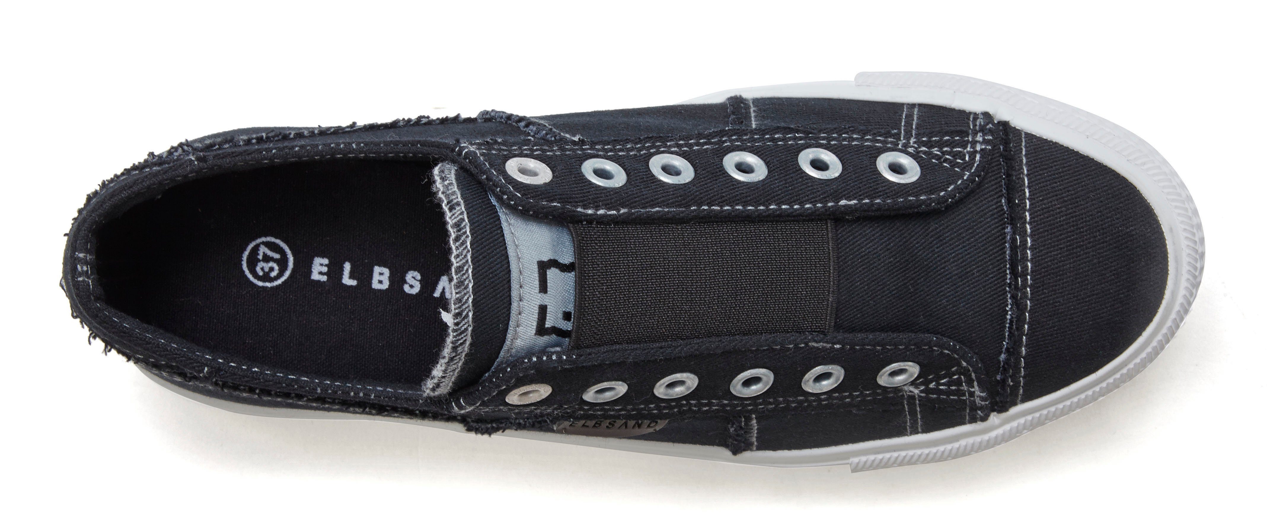 Elbsand Halbschuh, Slipper, Freizeitschuh, Stoffschuhe, Textilschuhe Sneaker Slip-On-Sneaker aus Textil zum Reinschlüpfen mit elastischem Einsatz
