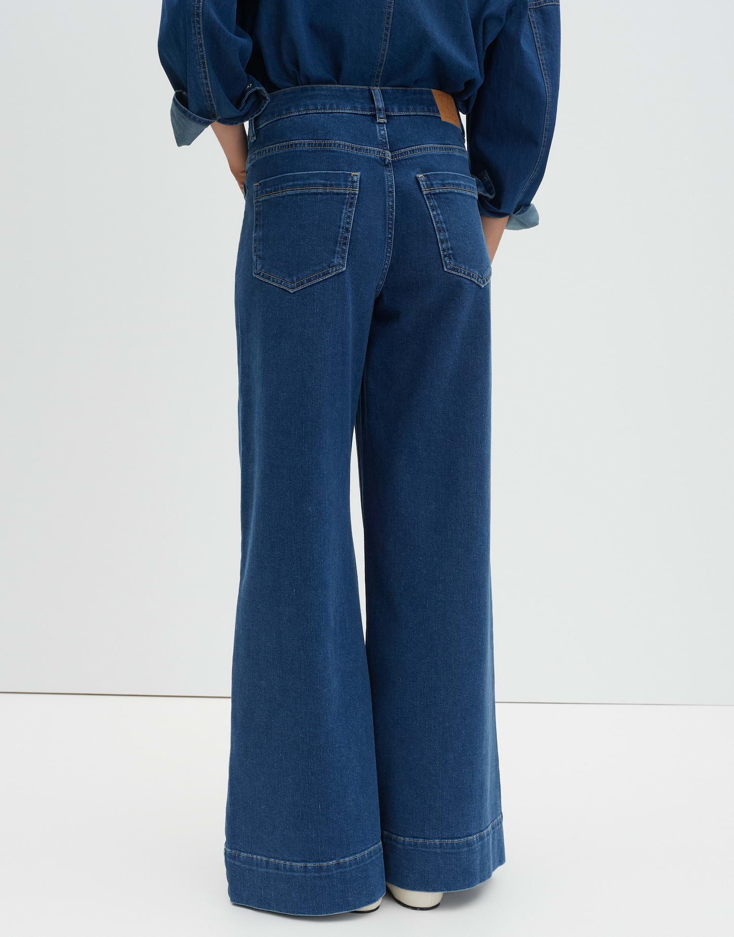 someday Palazzohose CELLMA FRENCH aus BCI Cotton Mix Mid Rise weiter, gerader Beinverlauf, elastischer Stoff