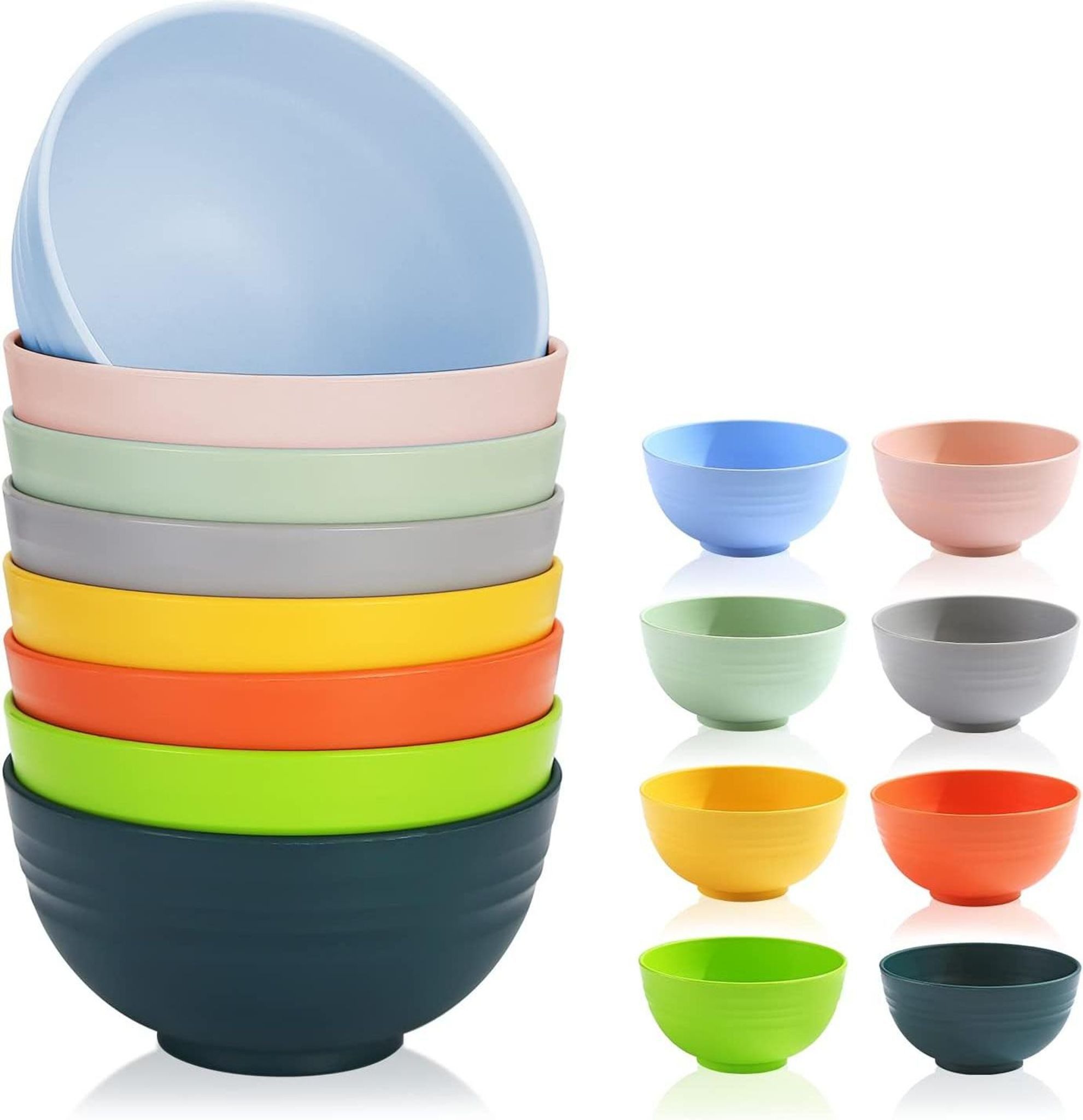 FELIXLEO Kinderschüssel 8er Set Plastik SchuesseI 760mI Mueslischale Spuelmaschinenfest