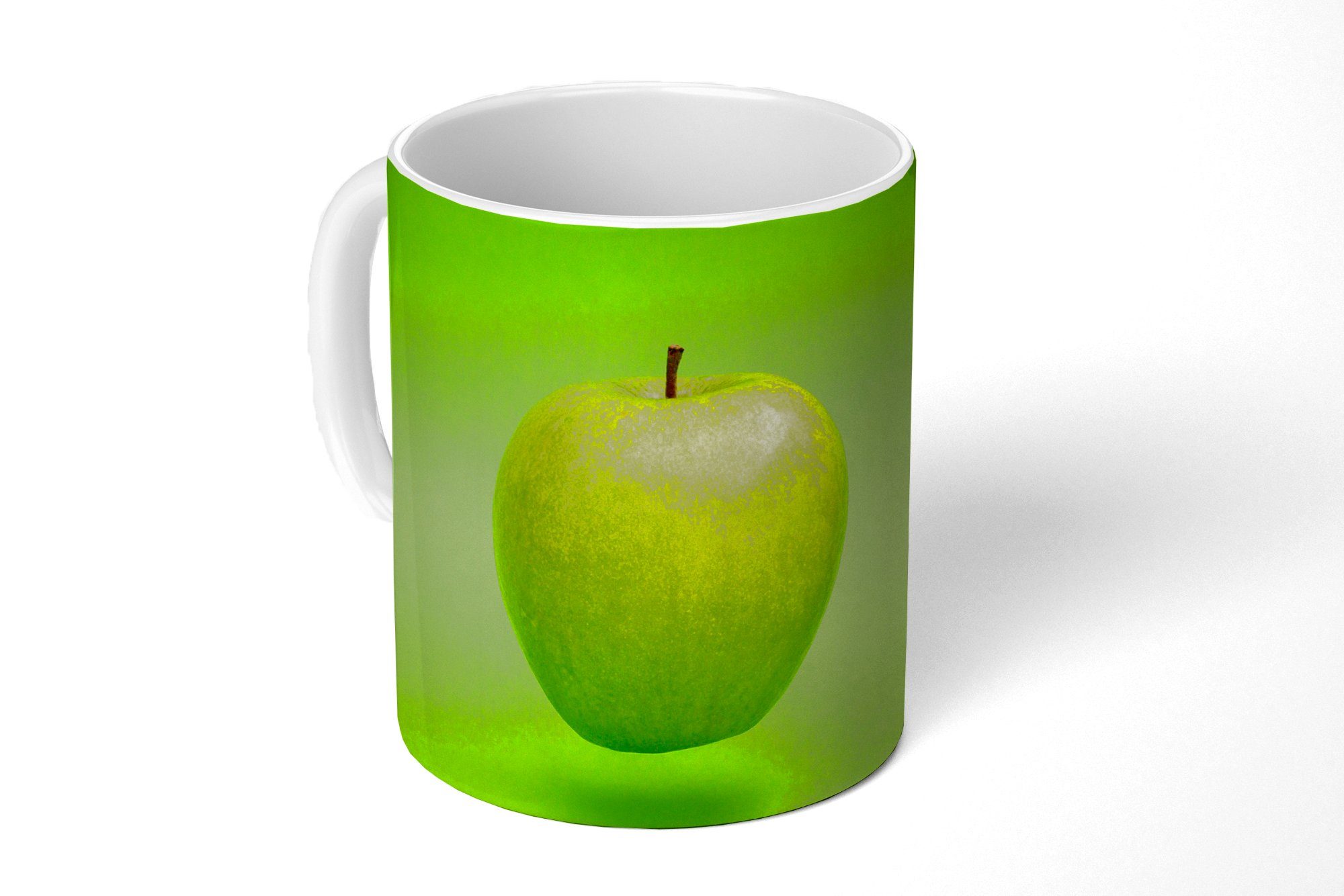 MuchoWow Tasse Obst Becher, - Kaffeetassen, Apfel Keramik, Geschenk Teetasse, Grün, - Teetasse