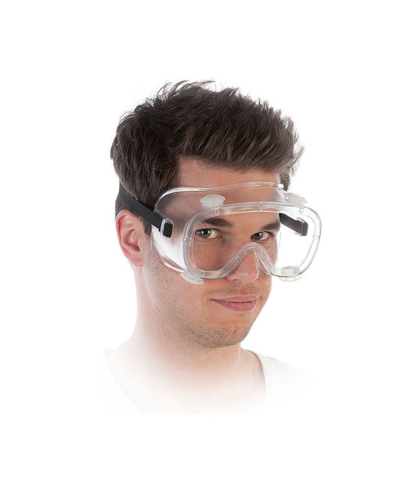 DocMed Arbeitsschutzbrille Clear Anti Beschlag-Vollsicht-Schutzbrille, (Schutzbrille für Industrie und Handwerk, 1St., kratzfeste Augenschutz Brille), Integrierte Luftventile, Transparentes Design
