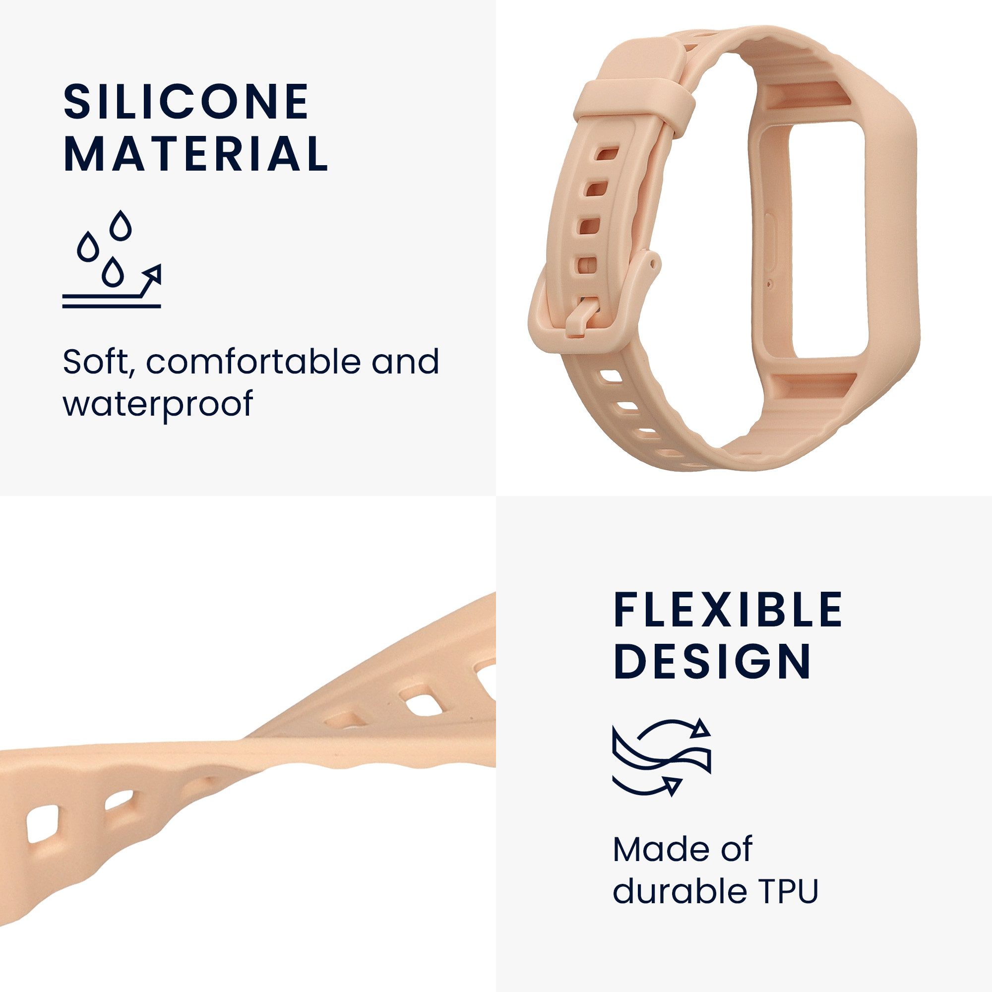 kwmobile Sportarmband für Samsung Galaxy Fit 3 Smartwatch, 1-tlg., Armband TPU Silikon Fitnesstracker