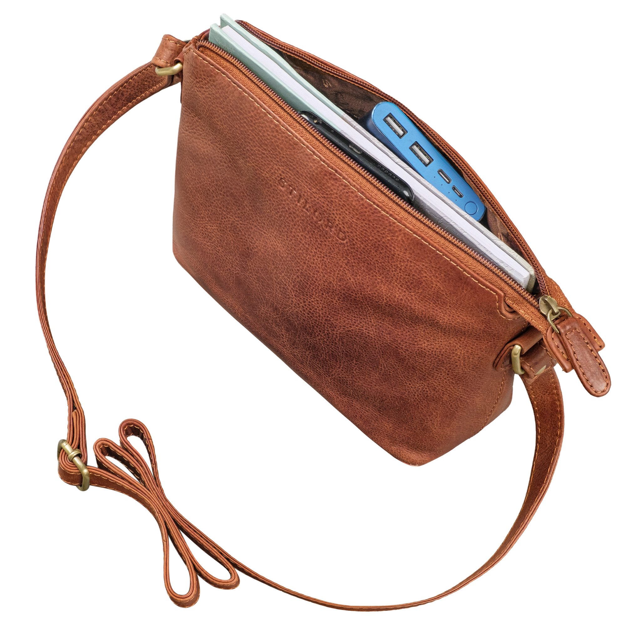 STILORD Handtasche "Melinda" Zeitlose Ledertasche Damen Umhängetasche Klein